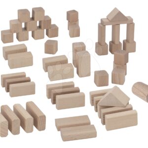 Dřevěné kostky Natural Wooden Blocks Eichhorn v přírodní barvě 50 kusů velikost 25 mm od 12 měsíců