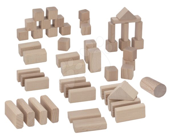 Dřevěné kostky Natural Wooden Blocks Eichhorn v přírodní barvě 50 kusů velikost 25 mm od 12 měsíců