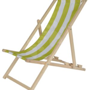 Dřevěné lehátko pro děti Outdoor Kids Sunchair Eichhorn s pruhovaným potahem skládací s UV filtrem nosnost 40 kg