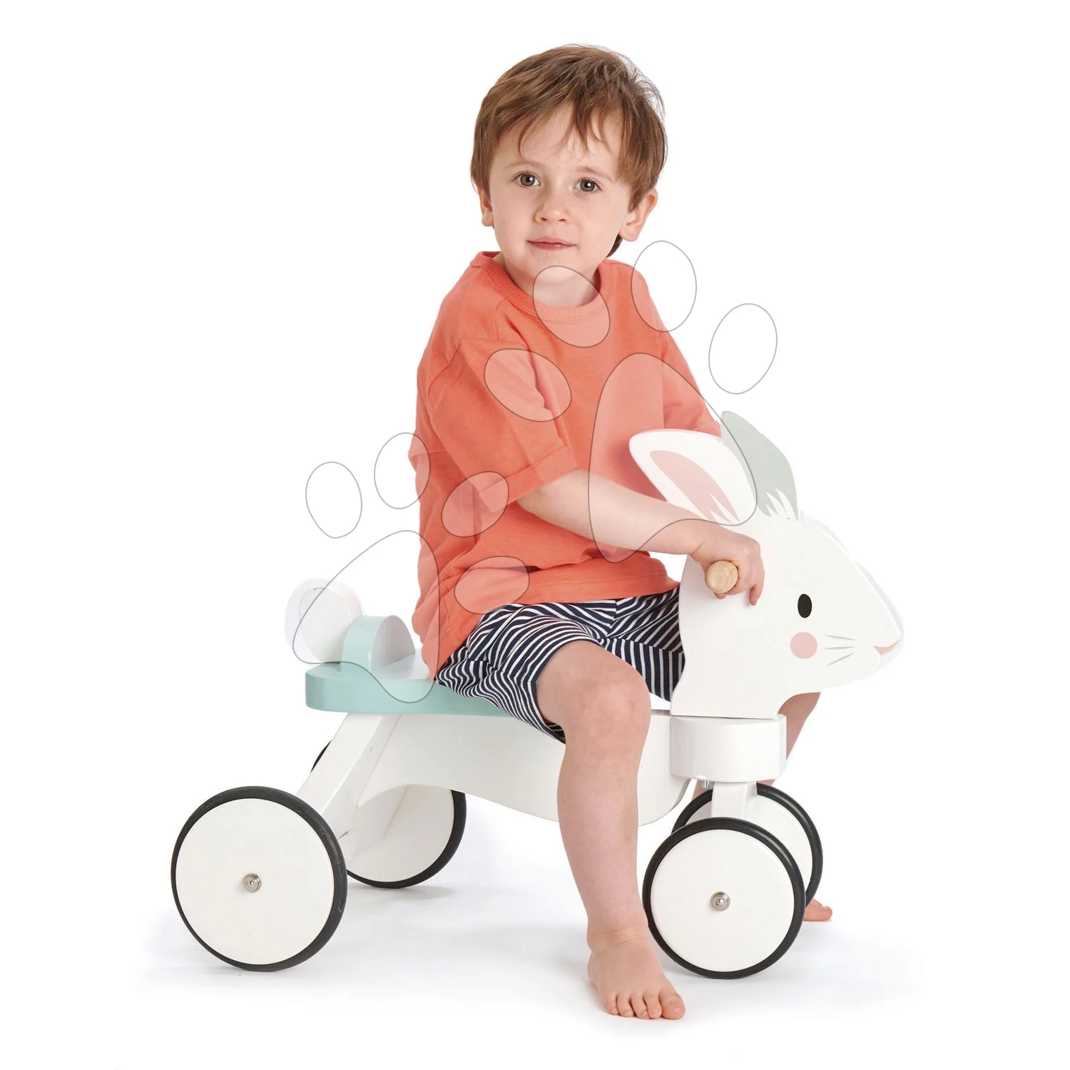 Dřevěné odrážedlo běžící zajíc Running Rabbit Ride on Tender Leaf Toys s funkčním předním řízením od 18 měs - Obrázek 2