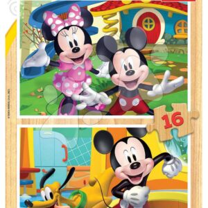 Dřevěné puzzle Mickey & Minnie Disney Educa 2 x 16 dílků