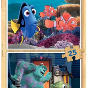 Dřevěné puzzle Pixar Disney Educa 2 x 25 dílků