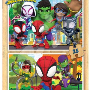 Dřevěné puzzle Spidey & his Amazing Friends Disney Educa 2 x 25 dílků