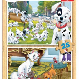 Dřevěné puzzle pro děti Disney zvířátka Educa 2 x 25 dílů