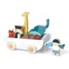 Dřevěný chlapeček a holčička se zvířátky The Friend Ship Tender Leaf Toys na vozíku, 12 dílů - Image 3