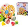 Dřevěný didaktický šneček na tahání Color Pull along Stacking Animal Eichhorn 4 vkládací kostky od 12 měsíců - Image 2
