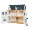 Dřevěný domeček pro panenku Dovetail House Tender Leaf Toys ultra stylový se 6 pokoji a parketami bez nábytku a postaviček - Image 2