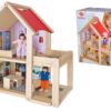 Dřevěný domeček pro panenky Doll's House Eichhorn komplet vybavený nábytkem a 2 figurkami výška 41 cm - Image 2