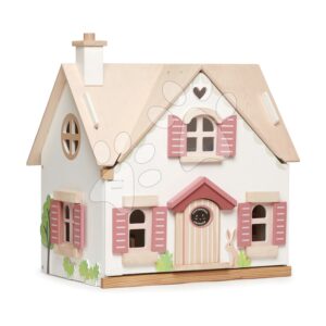 Dřevěný venkovský domeček pro panenku Cottontail Cottage Tender Leaf Toys 13 dílů se stylovým retro nábytkem výška 48 cm