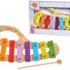 Dřevěný xylofon Music Xylophone Eichhorn barevný 8 tónů s kladívkem od 24 měsíců - Image 2