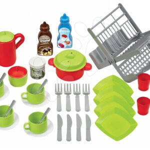 Écoiffier dětská sušička nádobí s doplňky 100% Chef 2619-Z šedá