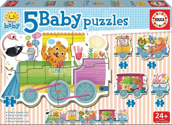 Educa dětské puzzle Zvířátka ve vlaku Baby 17142