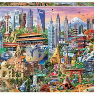 Educa puzzle Asia Landmarks 1500 dílků a fix lepidlo 17979