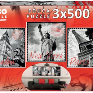 Educa puzzle Deco Big Cities 3x500 dílů 17096