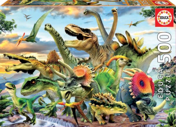 Educa puzzle Dinosaurus 500dílné a fix lepidlo 17961