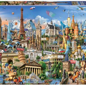 Educa puzzle Europe Landmarks 2000 dílků a fix lepidlo 17697