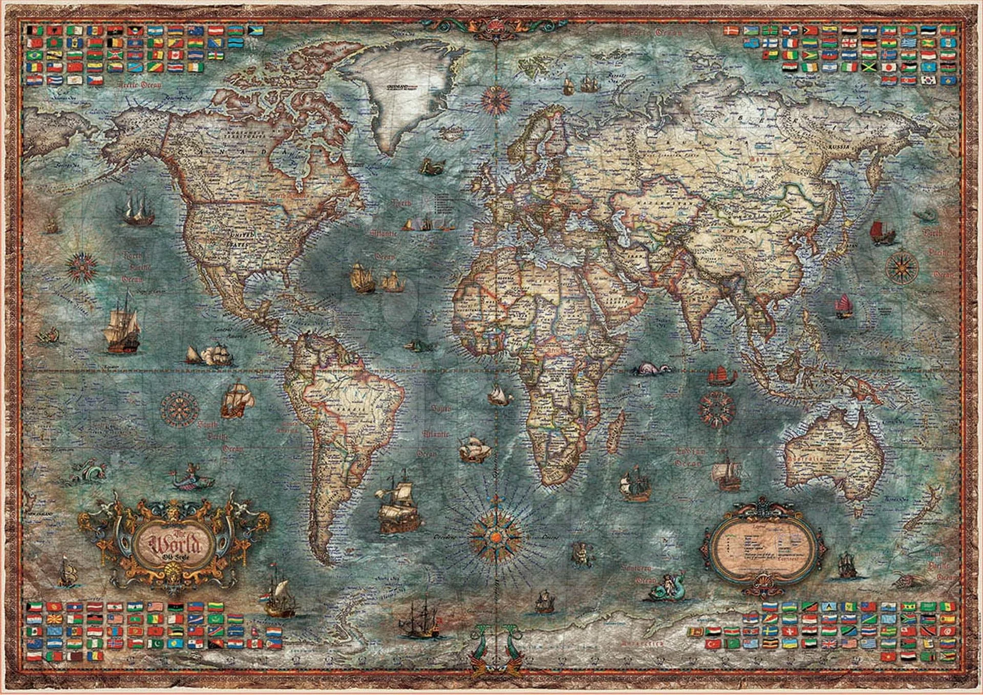 Educa puzzle Historical World Map 8000 dílků 18017 - Obrázek 2