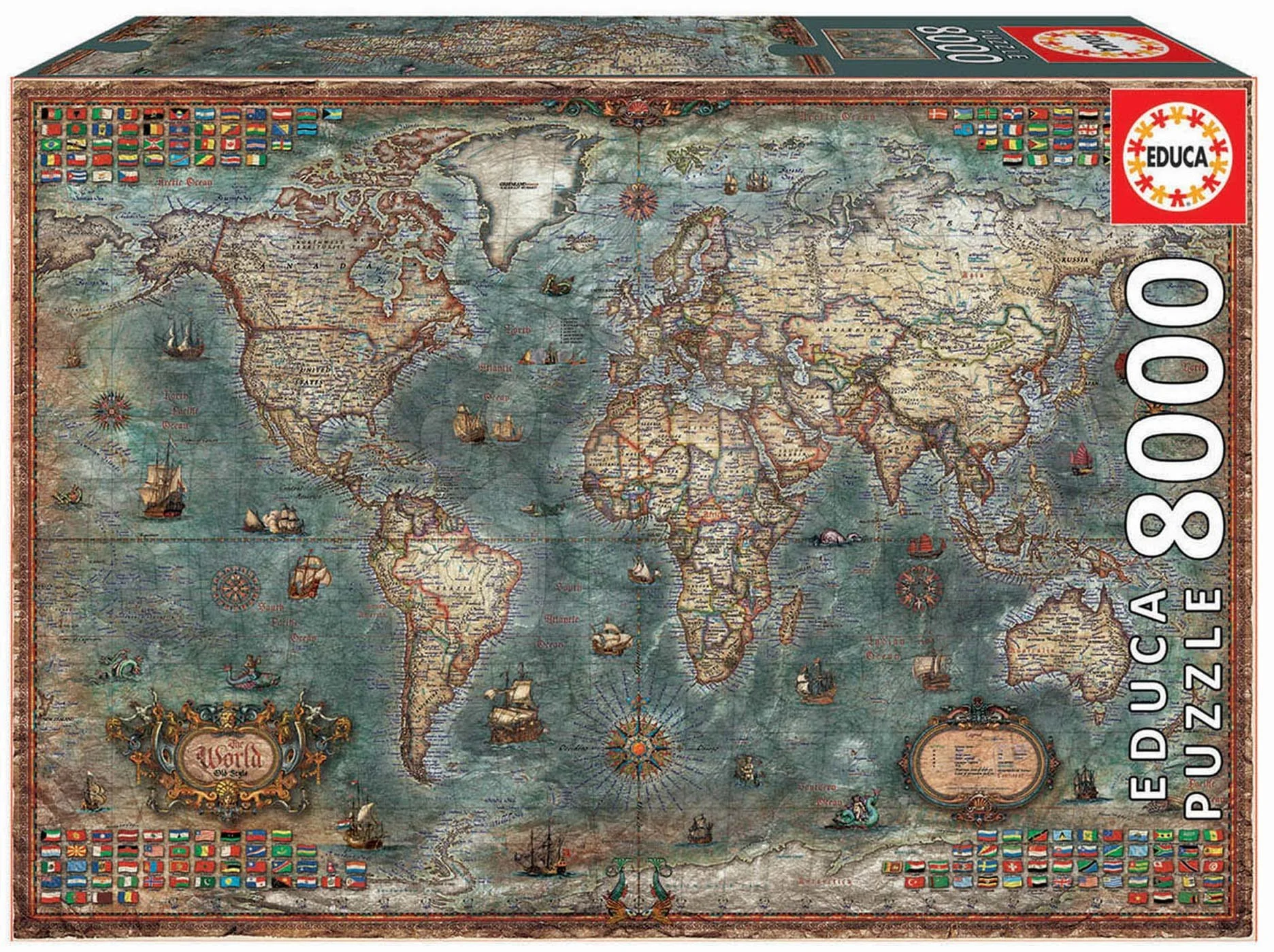 Educa puzzle Historical World Map 8000 dílků 18017