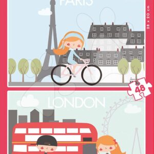 Educa puzzle Paris & London Apanona Children´s Villages 2 x 48 dílků 17726