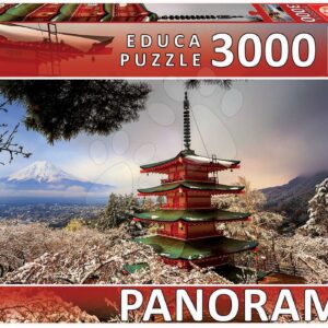 Educa puzzle panorama Mount Fuji and Chureito Pagoda 3000 dílků 18013