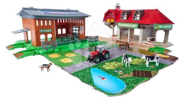 Garáž farma Creatix Farm Station Majorette s Bio obchodem traktorem a zvířátky od 5 let