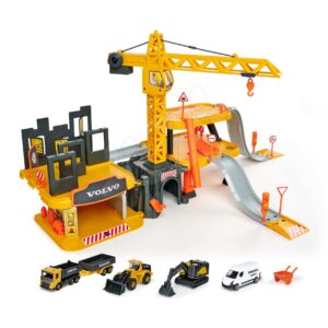 Garáž pracovní konstrukce Volvo Creatix Majorette 60 dílů s jeřábem 5 autíček od 5 let