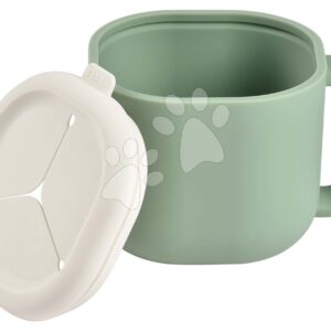 Hrneček pro miminka Pick 'n' Snack Silicone Snack Cup Beaba Sage Green na učení se jíst zelený od 10 měsíců