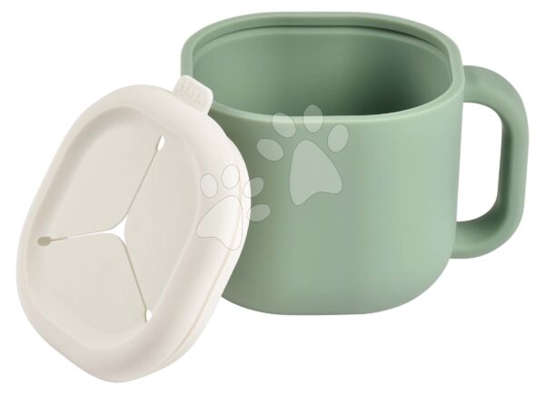 Hrneček pro miminka Pick 'n' Snack Silicone Snack Cup Beaba Sage Green na učení se jíst zelený od 10 měsíců