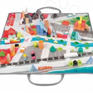 Janod dřevěné kostky na podložce Město Kubix 08080