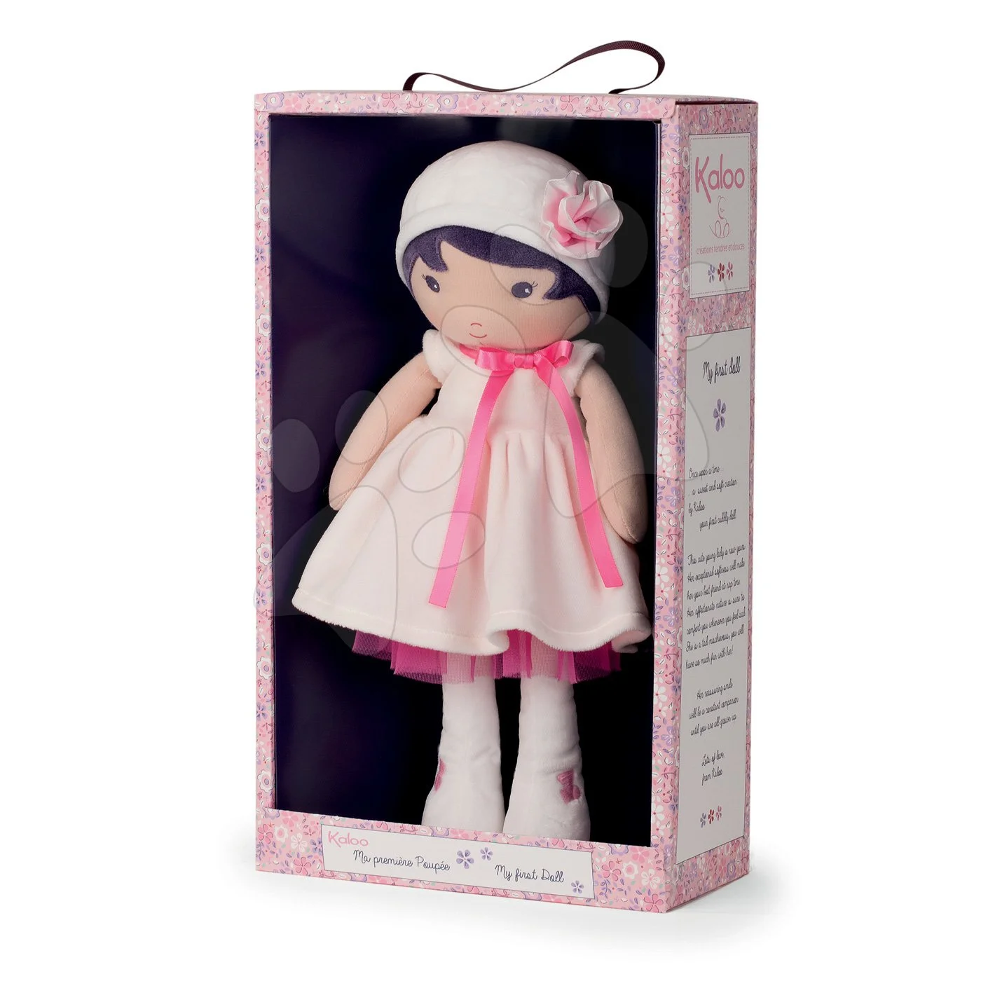 Kaloo panenka pro miminka Perle K Tendresse 40 cm v bílých šatech z jemného textilu v dárkovém balení 962089 - Obrázek 3