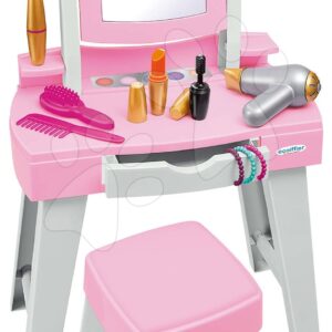 Kosmetický stolek se židličkou My Very First Beauty Table Écoiffier s vysoušečem vlasů a 11 doplňků od 18 měsíců