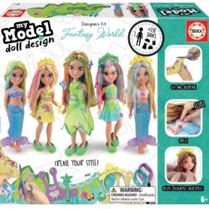 Kreativní tvoření Design Your Doll Fantasy World Educa vyrob si vlastní pohádkové panenky 5 modelů od 6 let