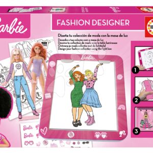 Kreativní tvoření s tabletem Fashion Designer Barbie Educa Vytvoř si módní návrhy panenek 4 modely od 5 let