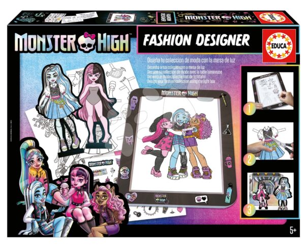 Kreativní tvoření s tabletem Fashion Designer Monster High Educa Vytvoř si módní návrhy panenek 4 modely od 5 let