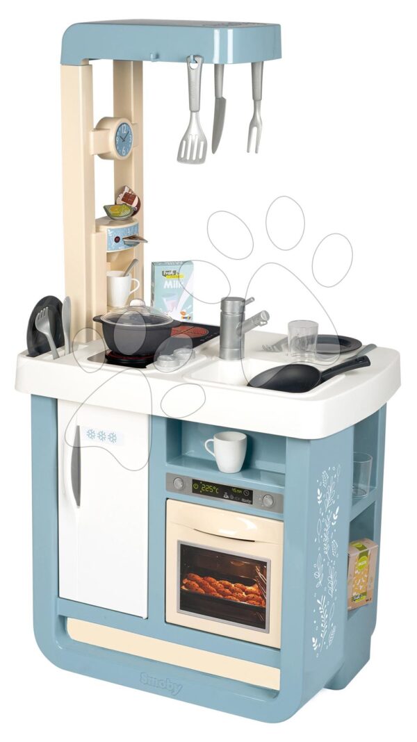 Kuchyňka elektronická Bon Appetit Kitchen Smoby s kávovarem a chladnička s pečicí troubou 23 doplňků 96 cm výška/49 cm pult