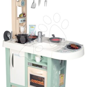 Kuchyňka s elektronickými funkcemi Cherry Kitchen Smoby s jídelním pultem a spotřebiči 25 doplňků – 96 cm výška/49 cm pult