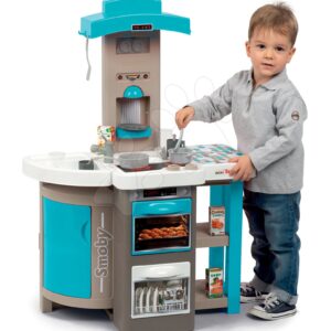 Kuchyňka skládací Tefal Opencook Bubble Smoby modrá s magickým bubláním kávovarem ledničkou a 24 doplňků