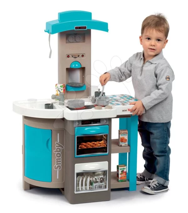 Kuchyňka skládací Tefal Opencook Bubble Smoby modrá s magickým bubláním kávovarem ledničkou a 24 doplňků
