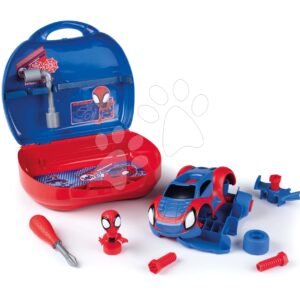 Kufřík s nářadím a autíčkem Spidey Box Spidey Marvel Smoby s figurkou a doplňky