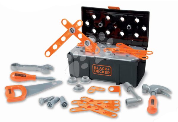 Kufřík s pracovním nářadím Black&Decker DIY Tools Box Smoby montovatelné části 34 doplňků