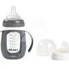 Láhev Bidon na učení pití 2in1 Training Bottle Beaba Mineral Grey 210 ml se silikonovým obalem šedá od 4 měsíců - Image 2