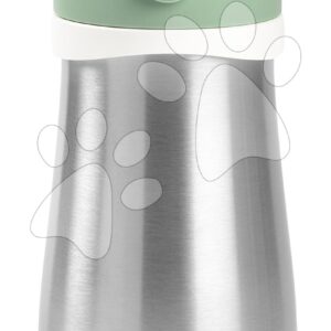 Láhev Bidon s dvojitými stěnami Stainless Steel Bottle Beaba Sage Green 350 ml z nerezavějící oceli zelená od 18 měsíců