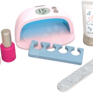 Manikúra s elektronickou UV lampou My Beauty Nail Set Smoby s pilníkem krémem a dva gelové laky na nehty