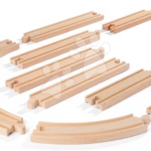 Náhradní díly k vláčkodráze Train Track Set Large Eichhorn zakřivené a rovné koleje pro prodloužení trati 10 kusů
