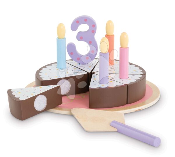 Narozeninový dort Wooden Birthday Cake Corolle pro 36-42 cm panenku 18 doplňků od 24 měsíců