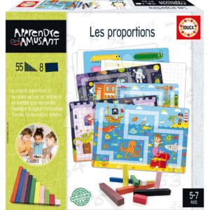 Naučná hra Les Proportions Educa Učíme se rozměry s obrázky 55 dílů ve francouzštině od 5 let