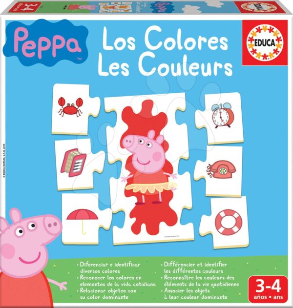 Naučná hra Učíme se Barvy Peppa Pig Educa s obrázky a barvami 42 dílů