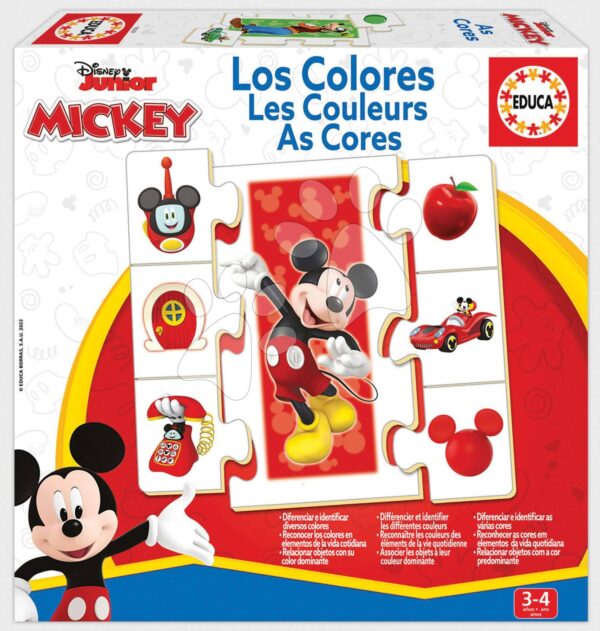 Naučná hra Učíme se barvy Mickey & Friends Educa se 6 obrázky 42 dílů
