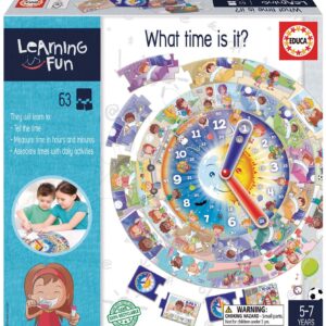Naučná hra pro nejmenší What Time is it? Educa Učíme se používat hodiny s obrázky 39 dílů od 5 let