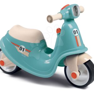 Odrážedlo motorka s reflektorem Scooter Blue Smoby s gumovými koly modro-šedé od 18 měsíců